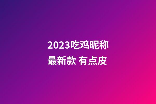2023吃鸡昵称最新款 有点皮